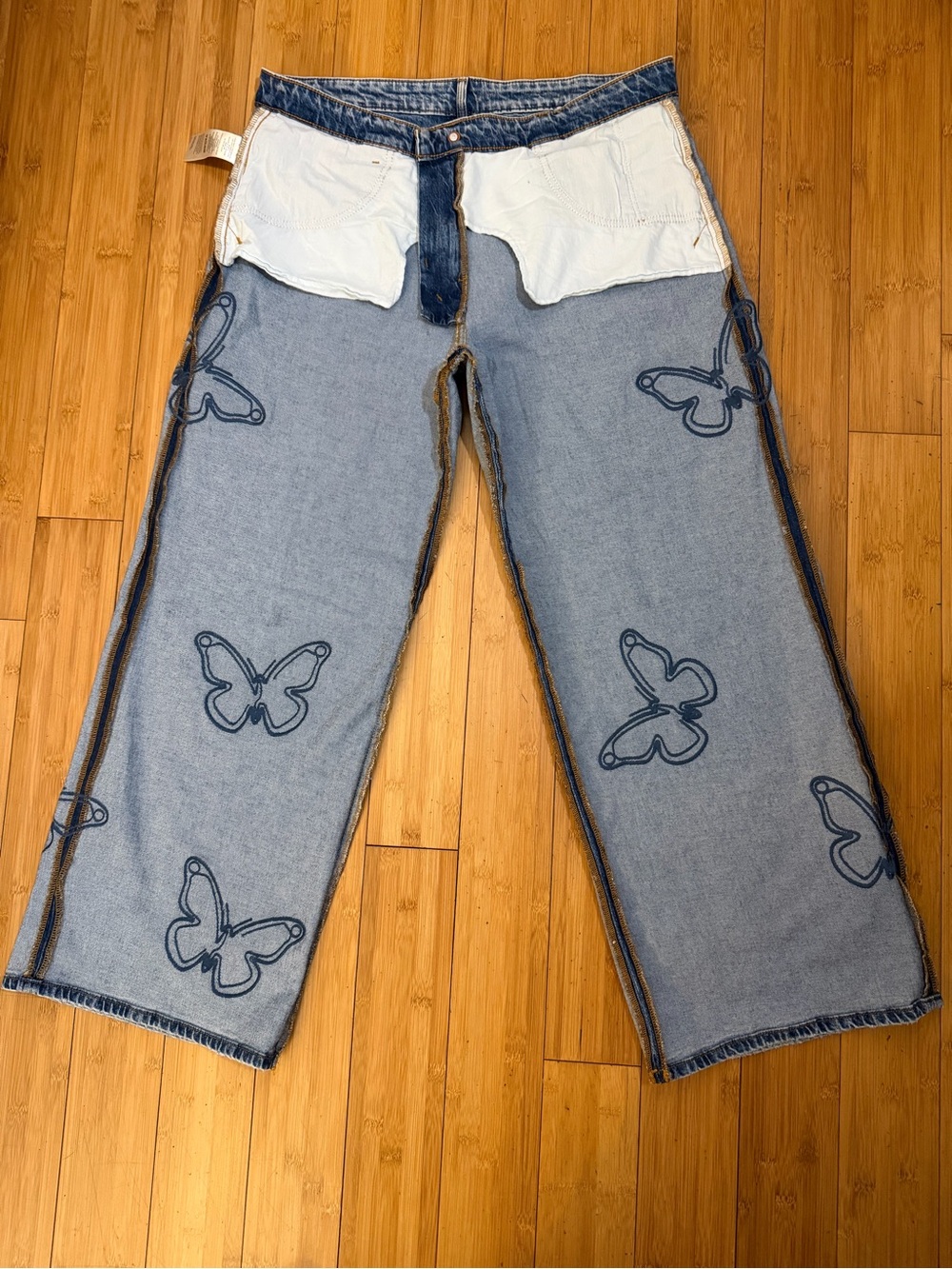 Anthropologie Pilcro Butterfly Low-Slung Wide-Leg Jeans Size 33 - Picture 9 of 14